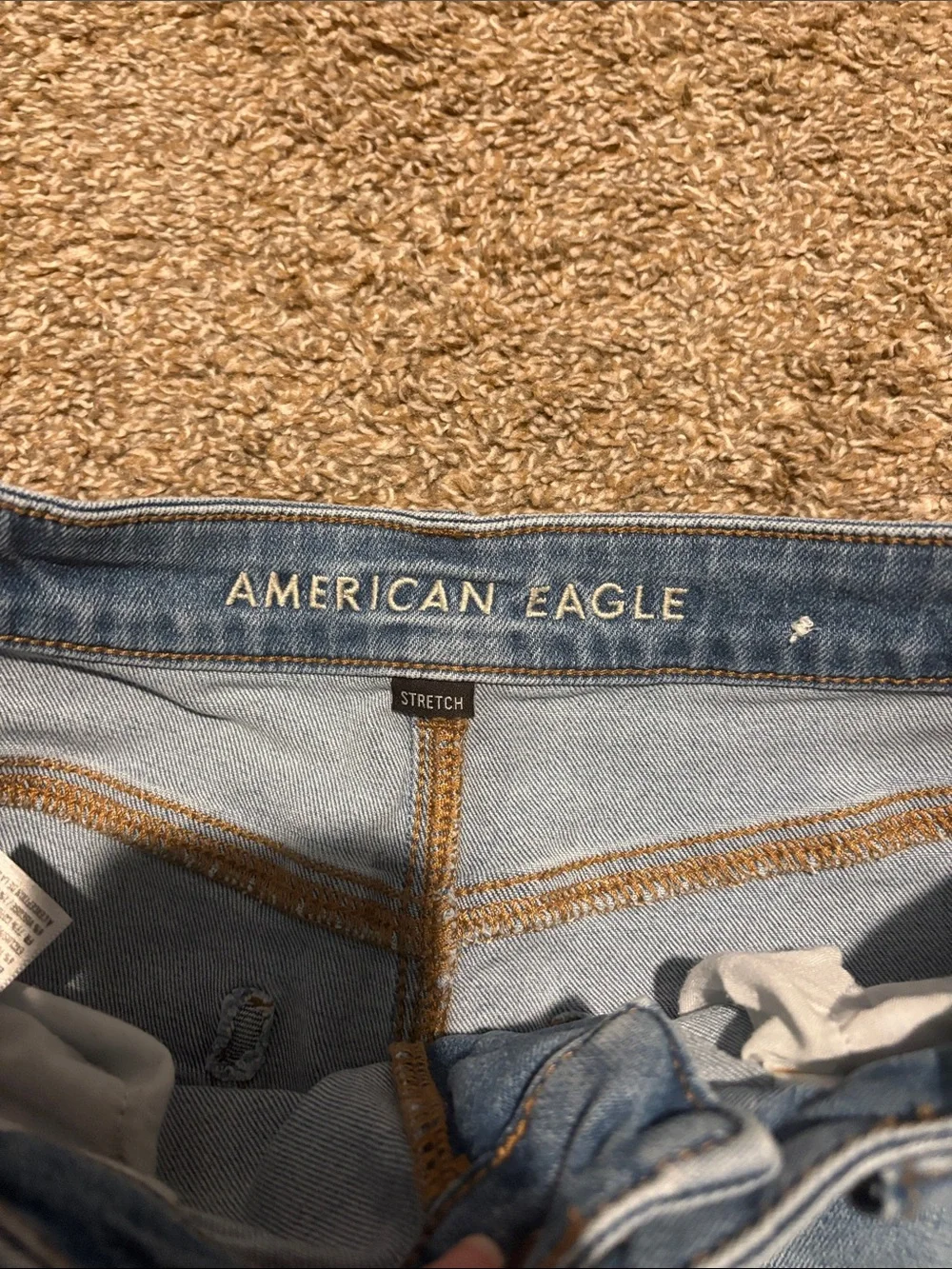 American Eagle Outfitters Light Wash High-Rise Denim Mom Shorts